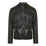 Leather zip jacket
