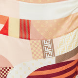 Graphic printed ruched mini dress