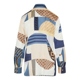 Patchwork print silk shirt