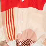 Patchwork print silk shirt