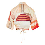 Patchwork print silk shirt