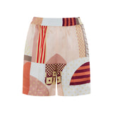 Patchwork silk shorts