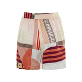 Patchwork silk shorts