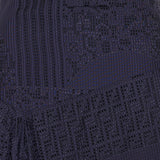 Asymmetric devoré skirt