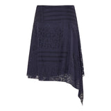 Asymmetric devoré skirt