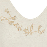 Logo-detailed embellished tank top