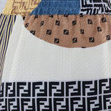 Patchwork print silk trousers