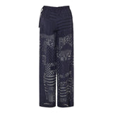 Straight-leg devoré trousers