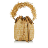 Mon Trésor raffia mini bucket bag