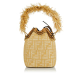 Mon Trésor raffia mini bucket bag