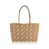 Roll Large FF raffia crochet tote