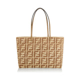 Roll Large FF raffia crochet tote