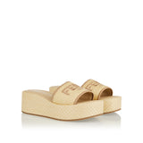 Sunshine raffia flatform slides