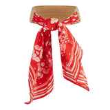 Visor with coral cotton bandana foulard