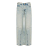 Goldie mid‑rise darted straight leg jeans