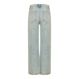 Goldie mid‑rise darted straight leg jeans