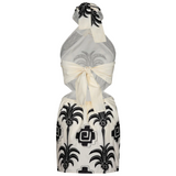 Pintaderas cutout embroidered halterneck mini dress