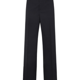 Wide-leg tailored wool trousers