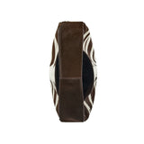 Large hop zebra leather shoulder bag