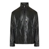 Zip-up leather jacket