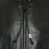 Zip-up leather jacket