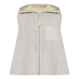 Hooded shearling vest