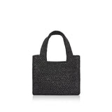 Font mini raffia tote bag