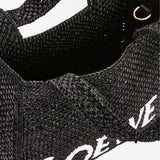 Font mini raffia tote bag