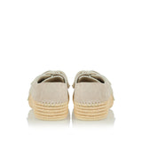 Suede and raffia lace‑up shoes