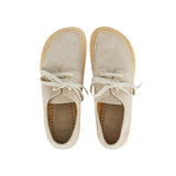 Suede and raffia lace‑up shoes