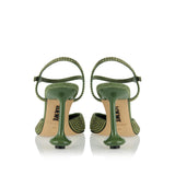 Toy rhinestone-embellished suede ankle-strap pumps