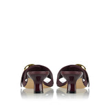 Pebble leather mules