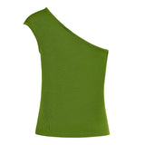 Paisley asymmetric gathered tank top