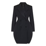 Double-breasted flared wool coat