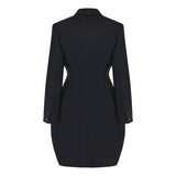 Double-breasted flared wool coat