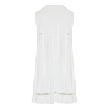 Pointelle pleats midi dress