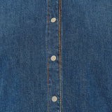 Stand-collar denim shirt