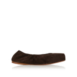 Square ballet flats in leather