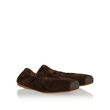 Square ballet flats in leather