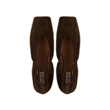 Square ballet flats in leather