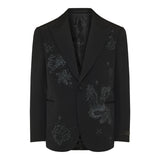 Bead-embellished single-breasted blazer