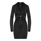 Safety pin fitted mini dress