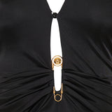 Safety pin fitted mini dress