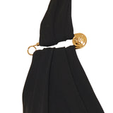 Halterneck crêpe midi dress