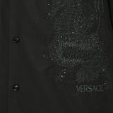 Embroidered coral theatre shirt