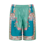 Coral theatre silk shorts