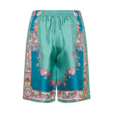 Coral theatre silk shorts