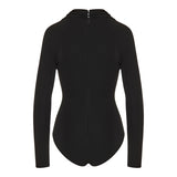 Safety Pin draped fitted bodysuit