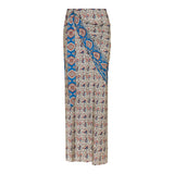 Chain-detailed paisley crepe maxi skirt