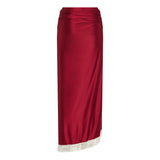 Draped midi jersey skirt